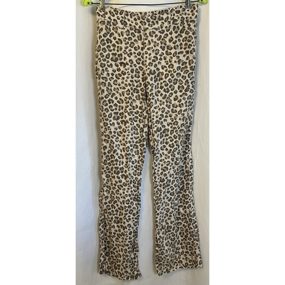 Animal Print 100% Linen Pants Womens XS